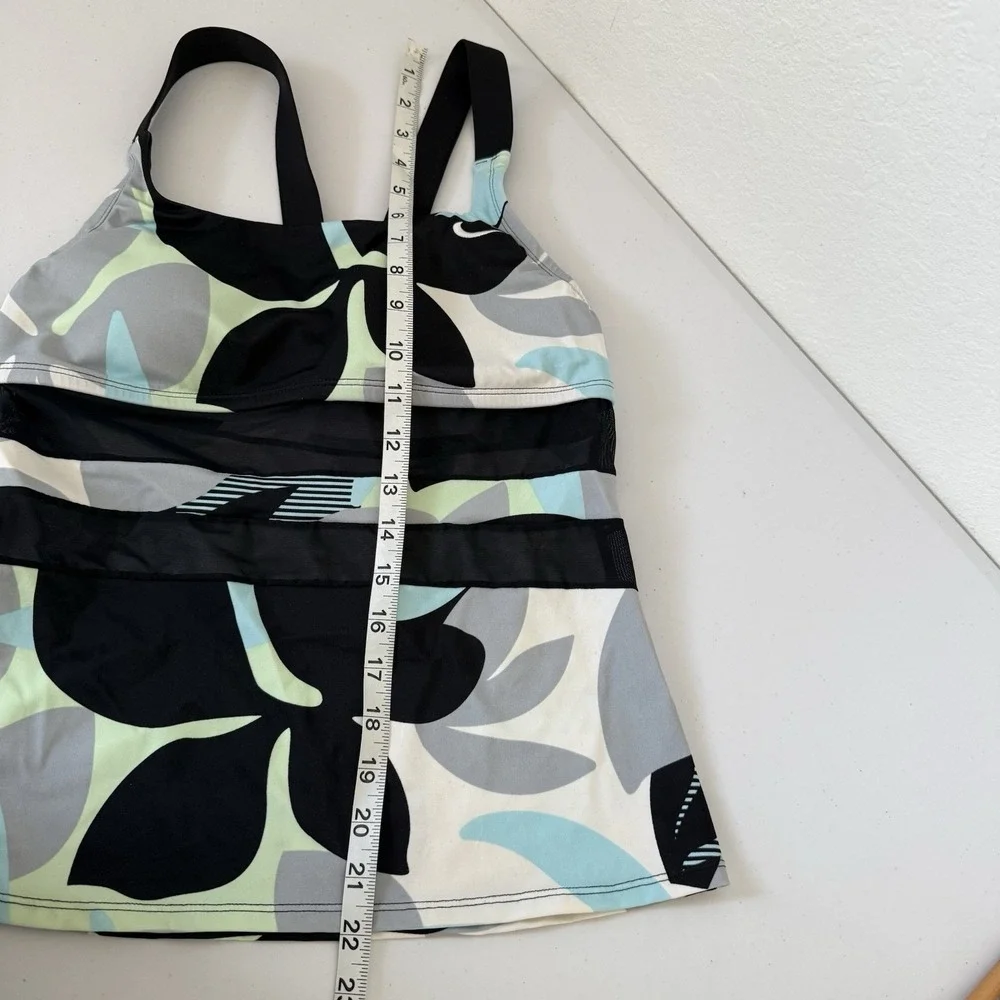 NIKE Women's Mesh Floral Print V-Back Tankini Set Medium NESSF366-001